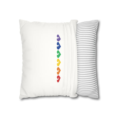Rainbow Broken Hearts - Faux Suede Square Pillowcase (Only Hearts Collection)