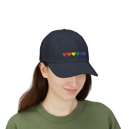 Embroidered Rainbow Hearts - Classic Adjustable Cap (Only Hearts Collection)