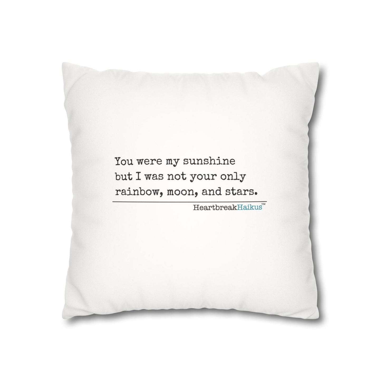 You Were My Sunshine Haiku - Faux Suede Square Pillowcase (Summer 2025 collection)