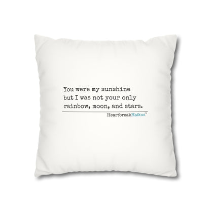 You Were My Sunshine Haiku - Faux Suede Square Pillowcase (Summer 2025 collection)