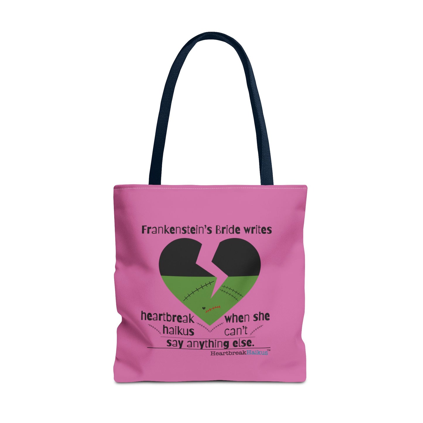 Frankenstein's Bride Writes Heartbreak Haikus - Tote Bag (Dual-sided print in Candy Pink)