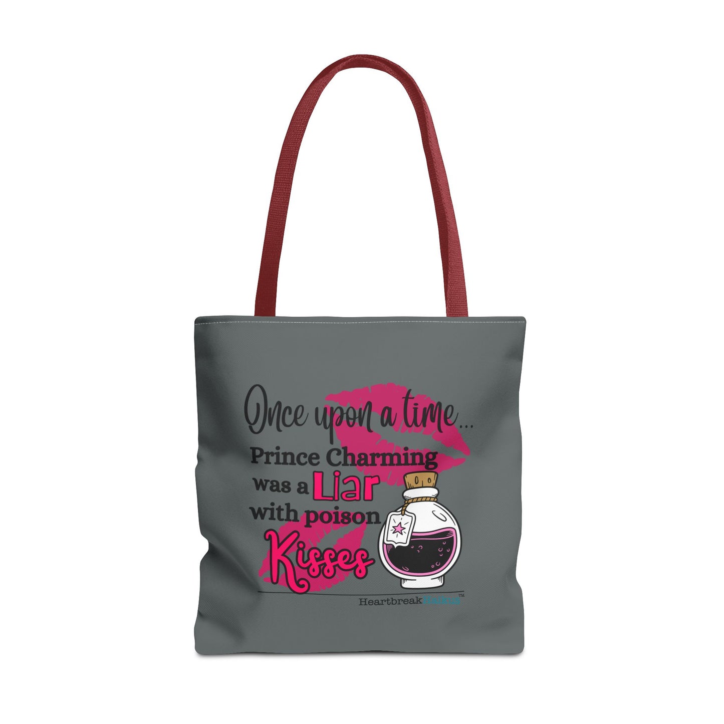 Prince Charming's Poison Kisses Haiku - Tote Bag (Dual-sided print in Moody Grey)