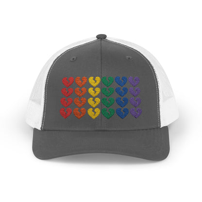 Rainbow Heartbreak Collection - Embroidered Trucker Hat (Only Hearts Collection)