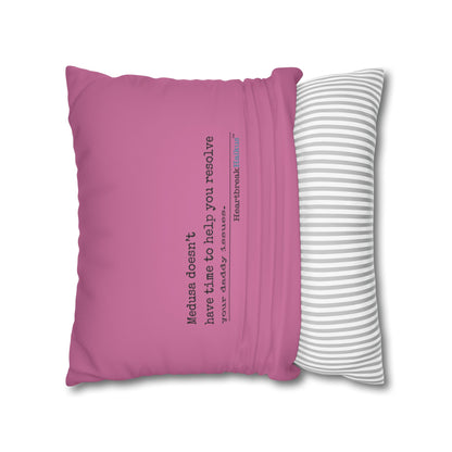 Medusa and Your Daddy Haiku - Faux Suede Square Pillowcase (in Candy Pink)