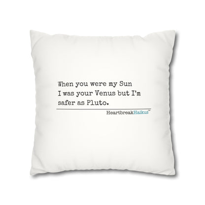 Safer as Pluto Haiku - Faux Suede Square Pillowcase