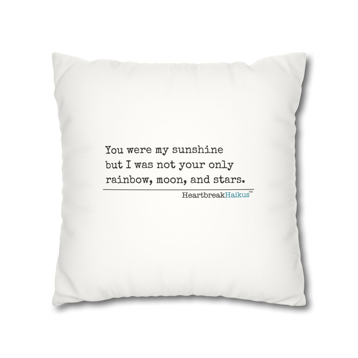 You Were My Sunshine Haiku - Faux Suede Square Pillowcase (Summer 2025 collection)
