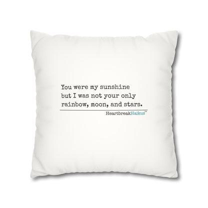 You Were My Sunshine Haiku - Faux Suede Square Pillowcase (Summer 2025 collection)