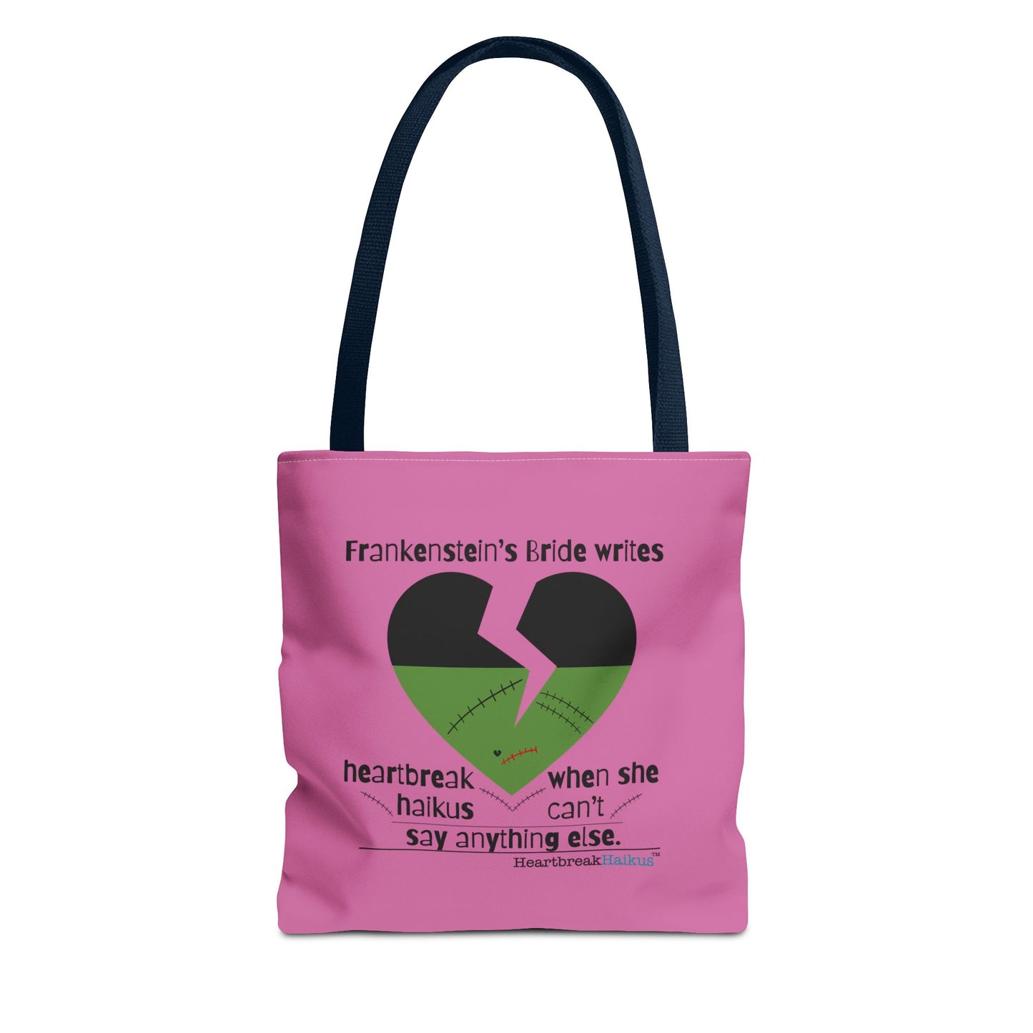 Frankenstein's Bride Writes Heartbreak Haikus - Tote Bag (Dual-sided print in Candy Pink)