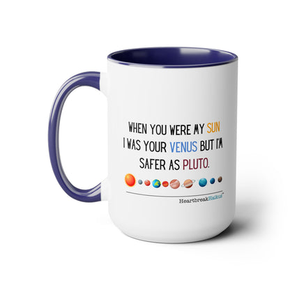 Safer as Pluto - Two-Tone Coffee Mug