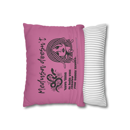 Medusa and Your Daddy Haiku - Faux Suede Square Pillowcase (in Candy Pink)