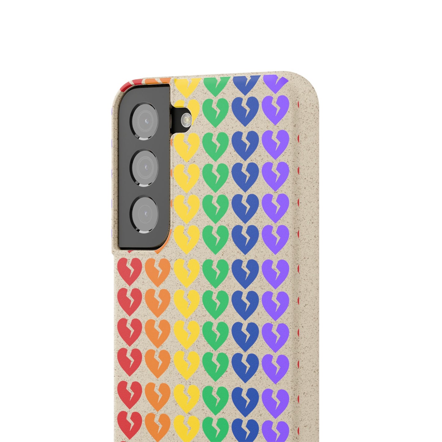 Rainbow Hearts Collection Pattern - Biodegradable Phone Case, Eco-Friendly Phone Cover (Only Hearts Collection)