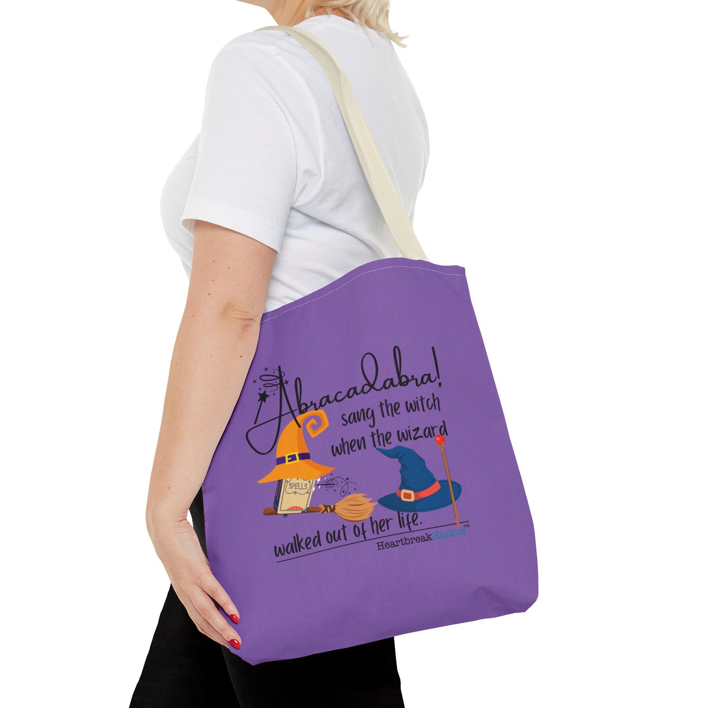 Abracadabra Sang the Witch Haiku - Tote Bag (Dual-sided print in Purple Grape)