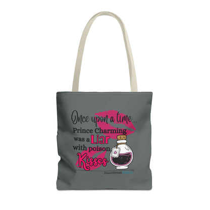 Prince Charming's Poison Kisses Haiku - Tote Bag (Dual-sided print in Moody Grey)