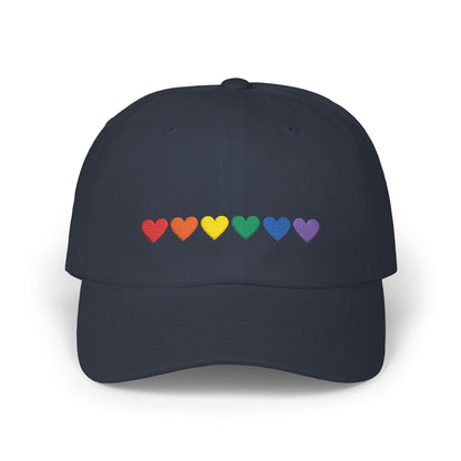 Embroidered Rainbow Hearts - Classic Adjustable Cap (Only Hearts Collection)