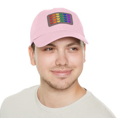 Rainbow Hearts - Adjustable Baseball Cap (4-Rows Design)
