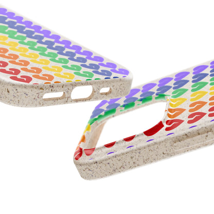 Rainbow Hearts Collection Pattern - Biodegradable Phone Case, Eco-Friendly Phone Cover (Only Hearts Collection)