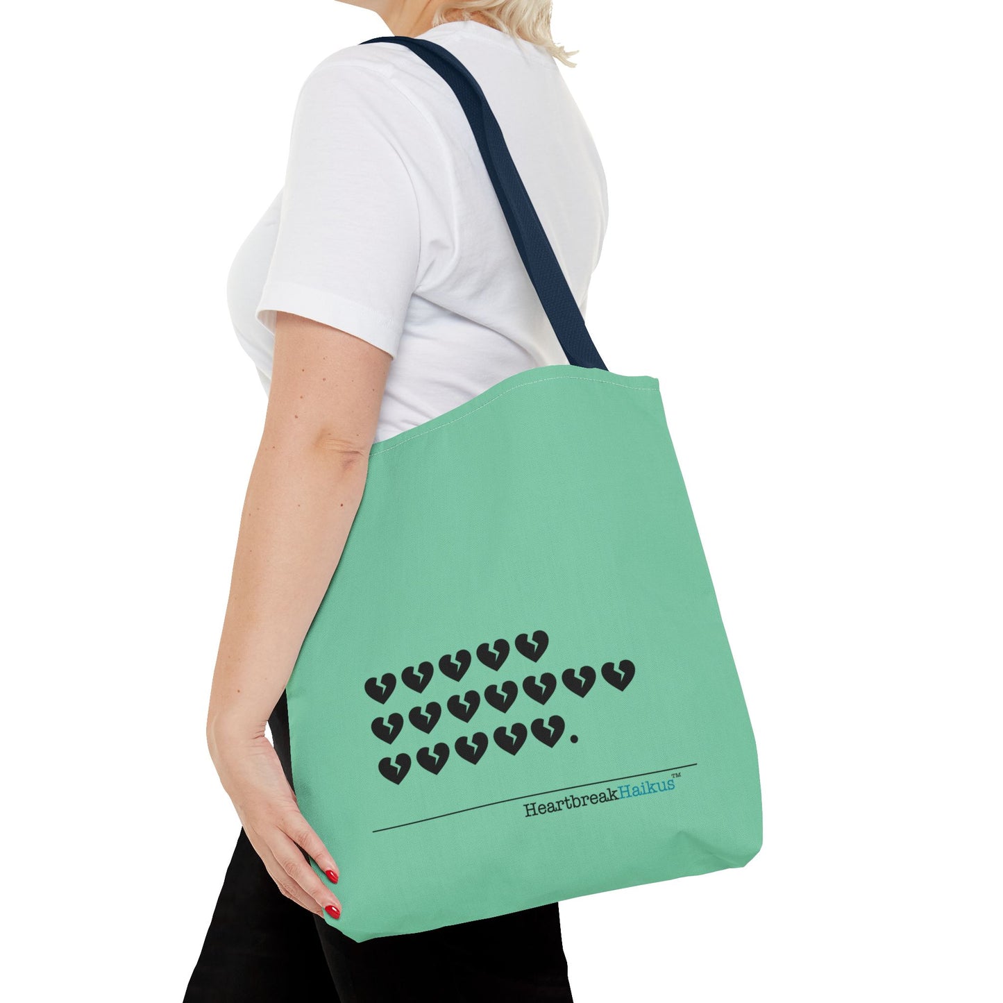 "Hieroglyph Heartbreak Haiku" Tote Bag (in Spearmint)
