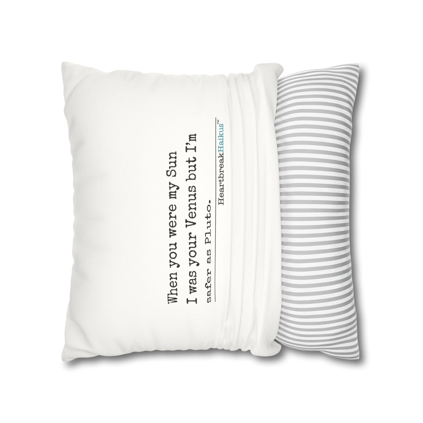Safer as Pluto Haiku - Faux Suede Square Pillowcase