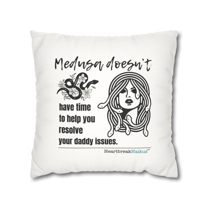 Medusa and Your Daddy Haiku - Faux Suede Square Pillowcase
