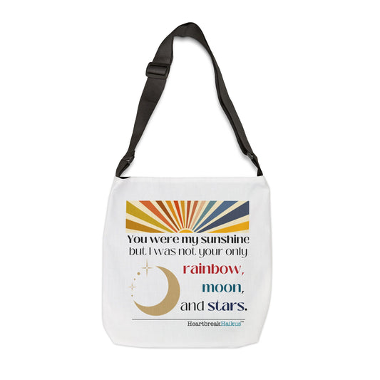You Were My Sunshine Haiku. Adjustable Tote Bag (Dual-Sided Print, Sunburst Design)