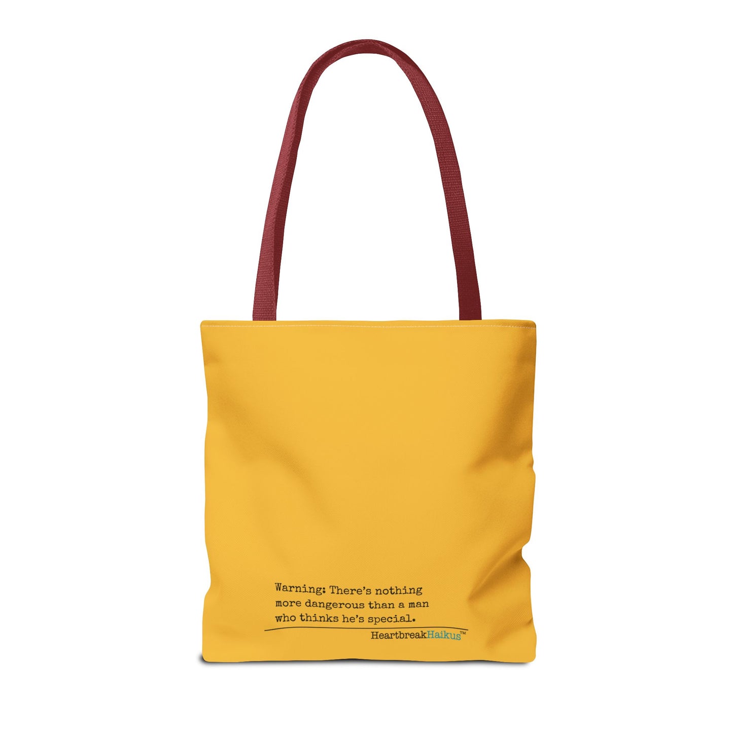 Warning: Dangerous Special Man Haiku Tote Bag (dual-sided design in Yellow Gold)