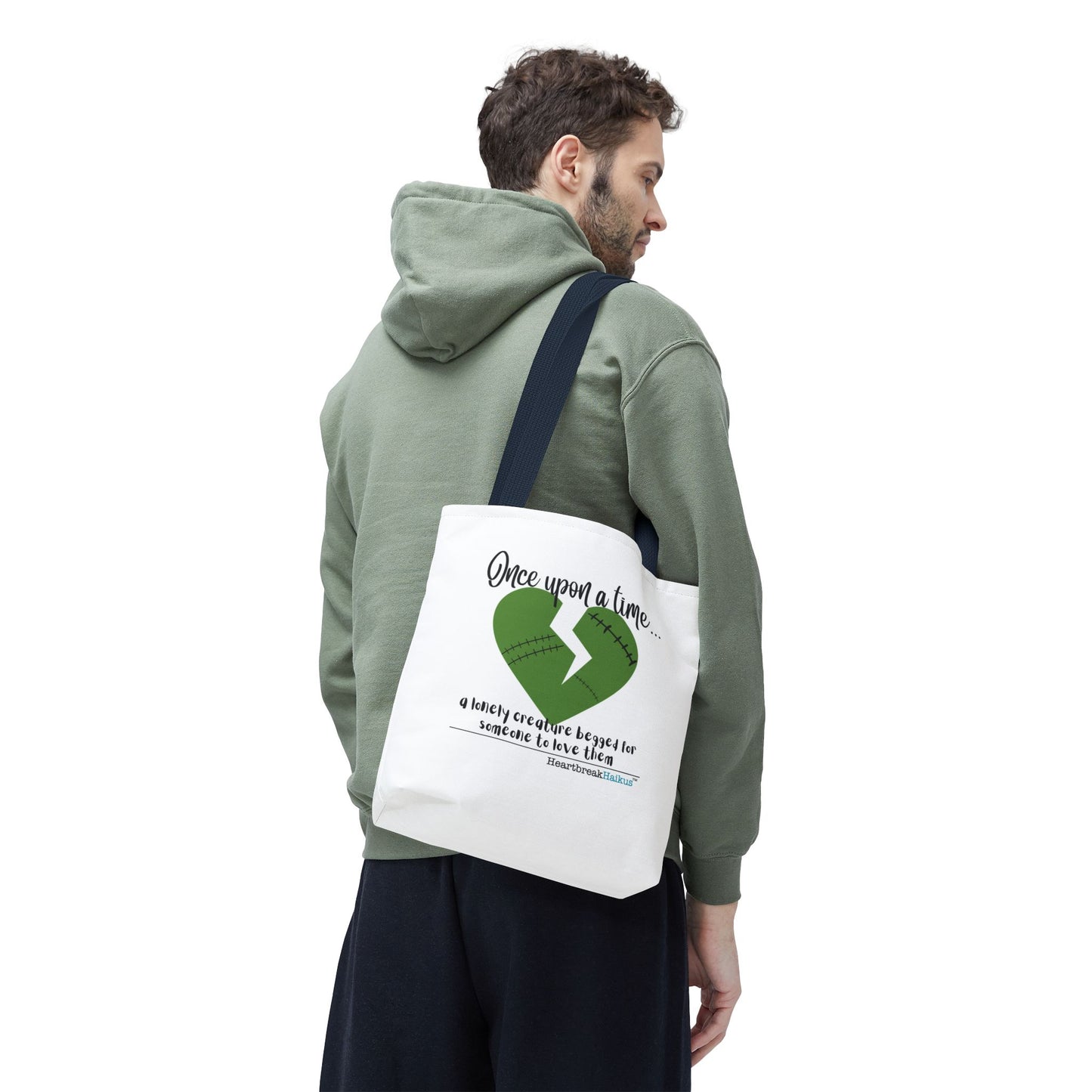 A Lonely Creature Begged Frankenstein Haiku - Tote Bag (Dual-sided print in Snow White)