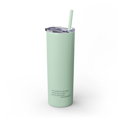 The Creature's Wife Wails Wildly Frankenstein Haiku - Skinny Venti Tumbler with Eco-Friendly, Reusable, Matching Straw, 20oz