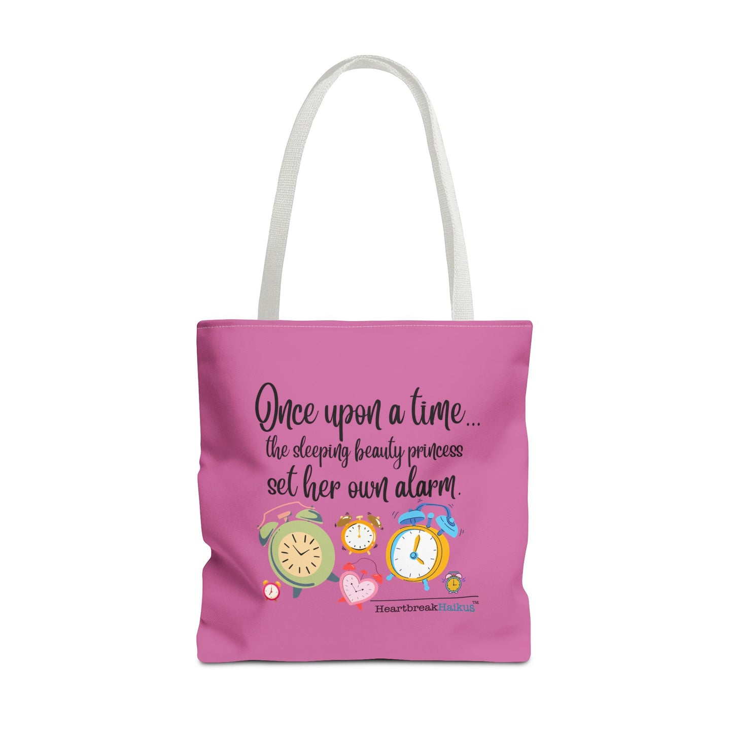 Sleeping Beauty's Alarm - Tote Bag (Dual-sided print) in Candy Pink