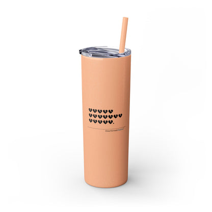 Hieroglyph Heartbreak Haiku - Skinny Tumbler with Eco-Friendly, Reusable, Matching Straw, 20oz