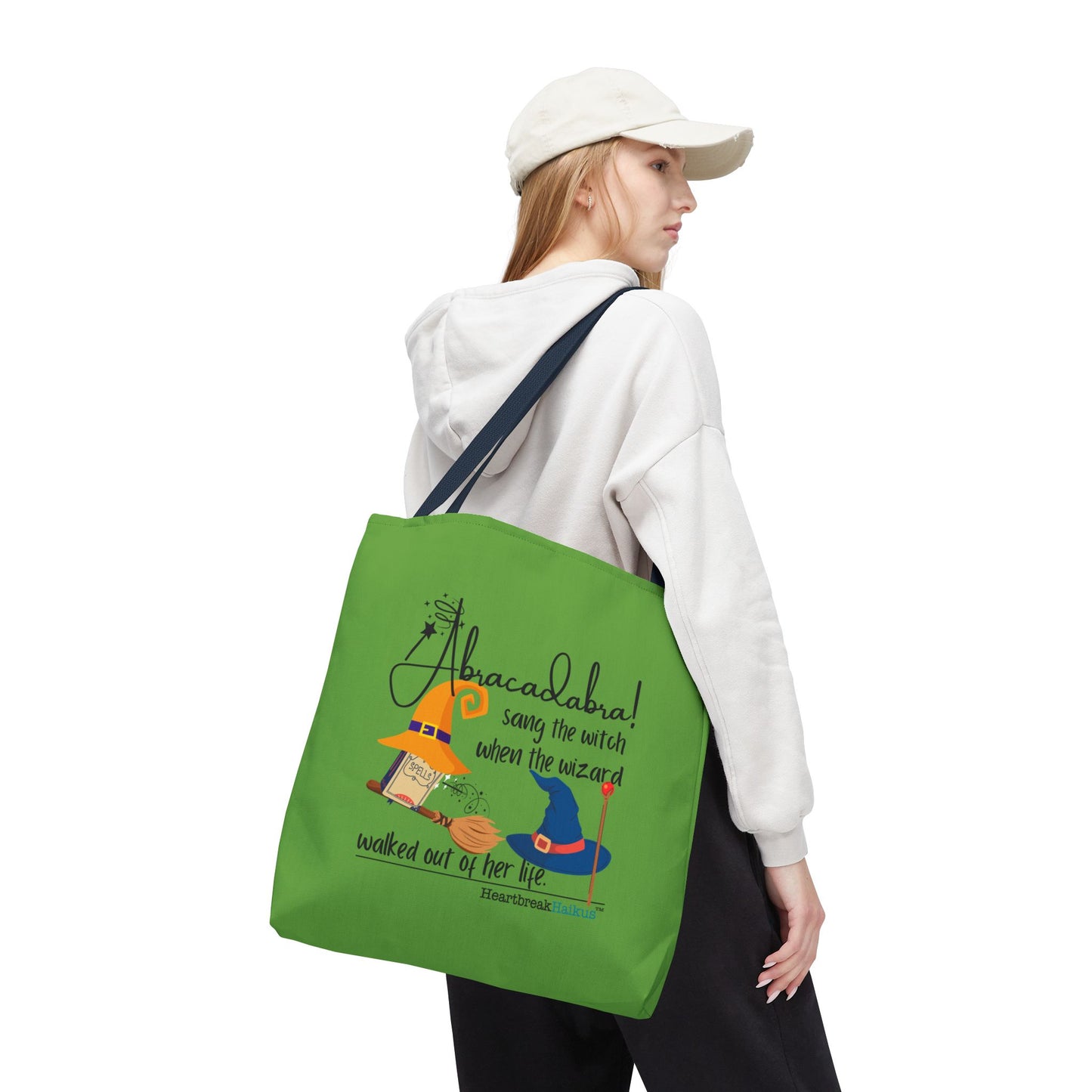 Abracadabra Sang the Witch Haiku - Tote Bag (Dual-sided print in Avocado Green)