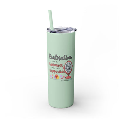 Harbinger of Happiness Haiku - Skinny Venti Tumbler with Eco-Friendly, Reusable, Matching Straw, 20oz
