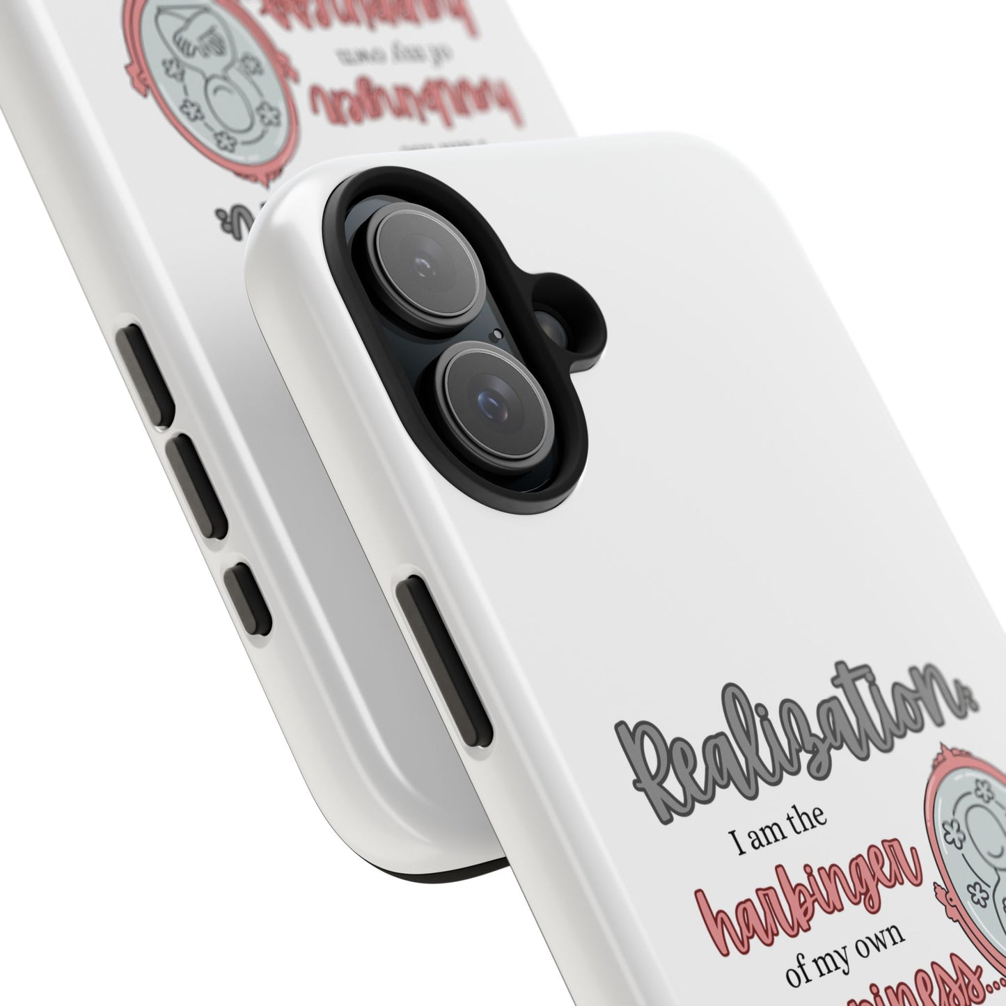 Harbinger of Happiness Tough Phone Cases (white), iPhone 11-16 or Samsung Galaxy S21-S24