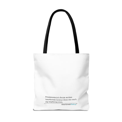 Frankenstein's Bride Writes Heartbreak Haikus - Tote Bag (Dual-sided print in Snow White)