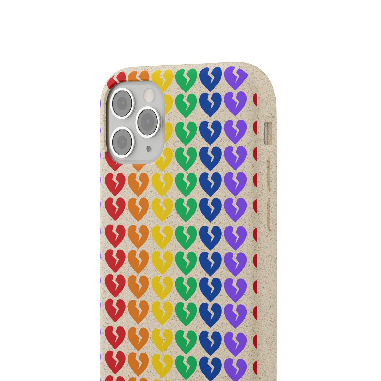 Rainbow Hearts Collection Pattern - Biodegradable Phone Case, Eco-Friendly Phone Cover (Only Hearts Collection)