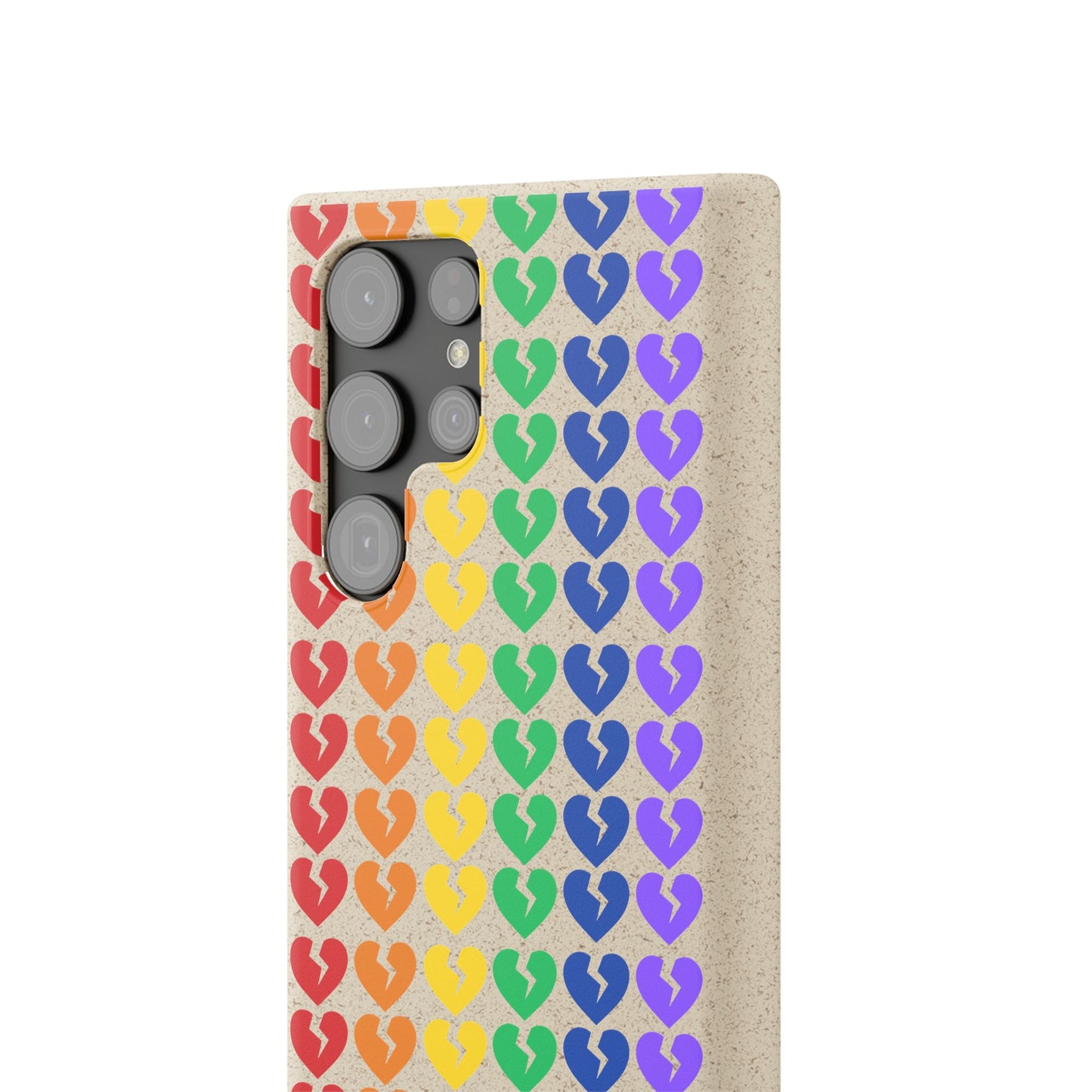 Rainbow Hearts Collection Pattern - Biodegradable Phone Case, Eco-Friendly Phone Cover (Only Hearts Collection)