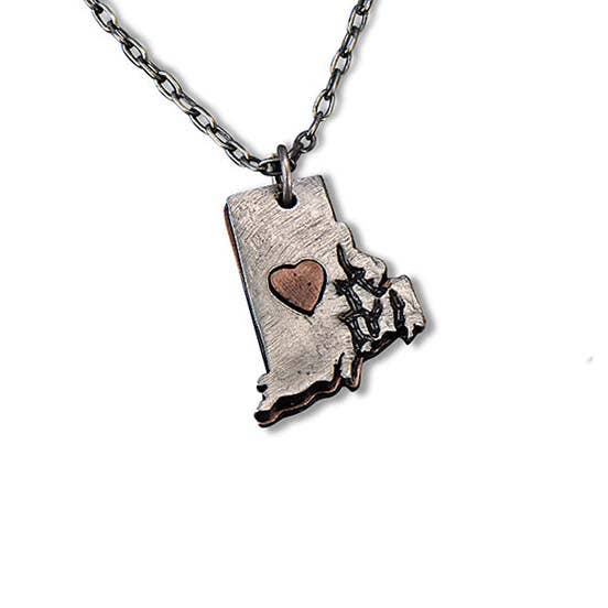 Home State Jewelry - Pewter State Necklace (Arkansas)
