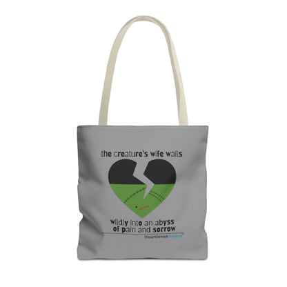 The Creature's Wife Wails Frankenstein Haiku - Tote Bag (Stone Grey)