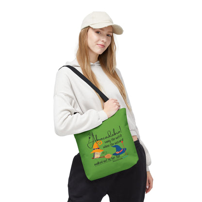 Abracadabra Sang the Witch Haiku - Tote Bag (Dual-sided print in Avocado Green)