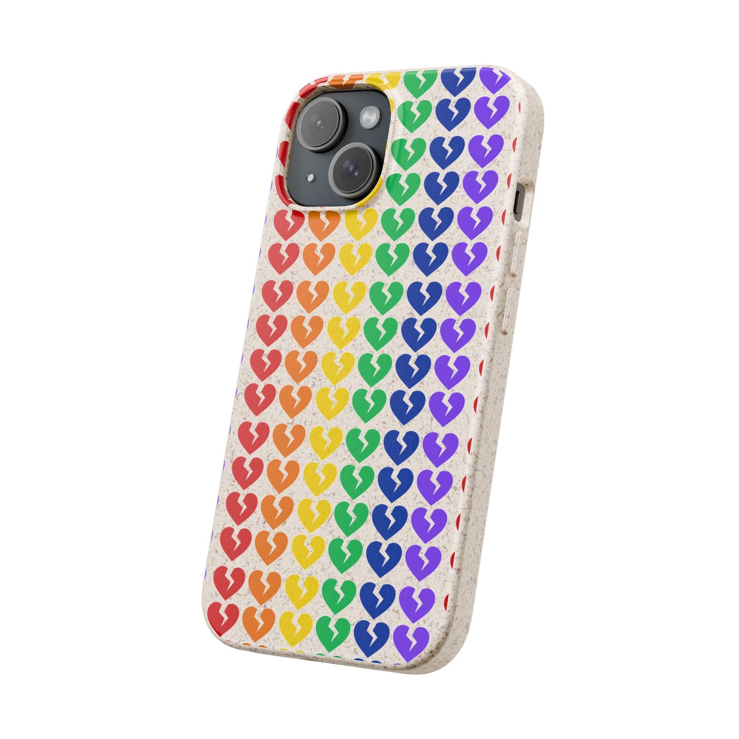 Rainbow Hearts Collection Pattern - Biodegradable Phone Case, Eco-Friendly Phone Cover (Only Hearts Collection)