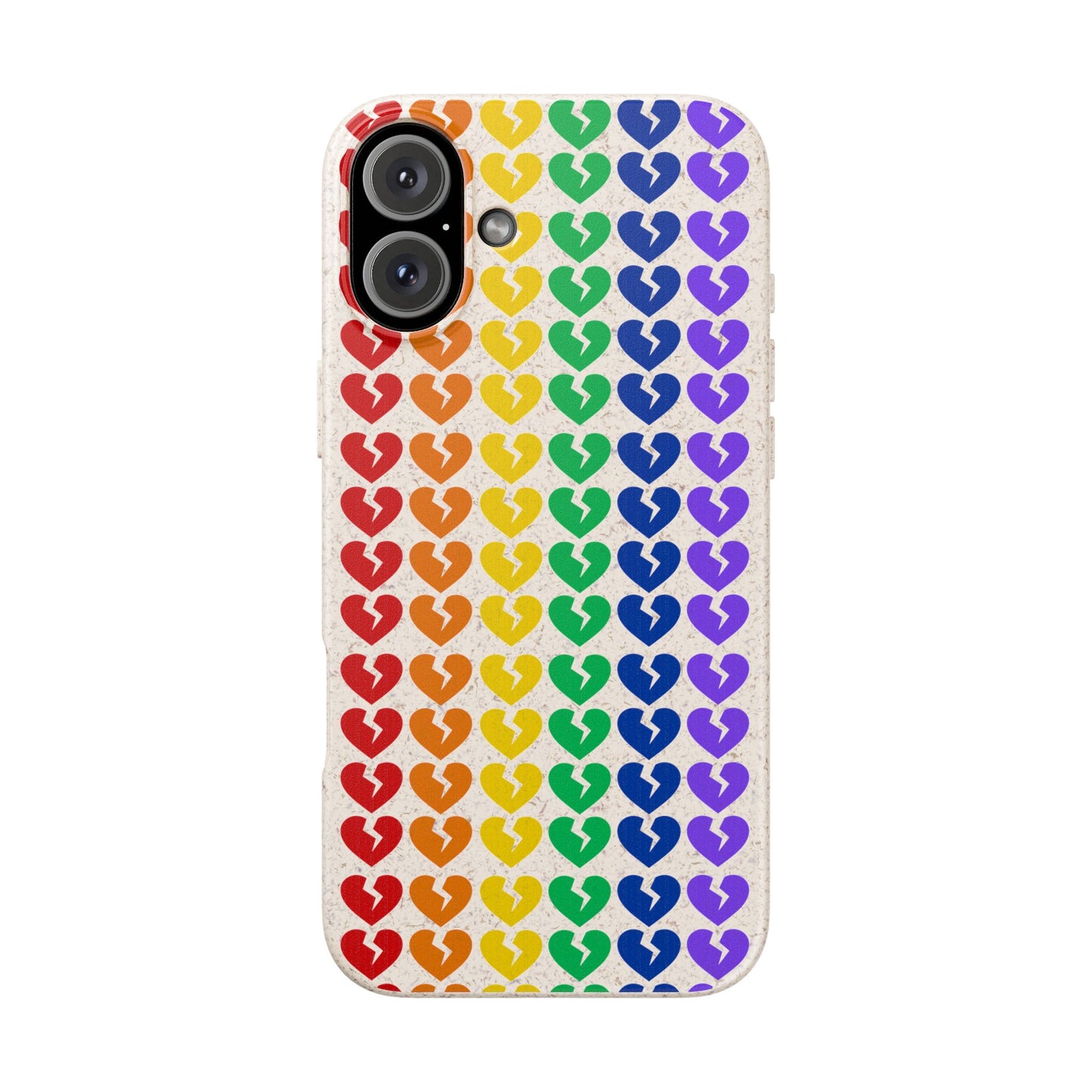 Rainbow Hearts Collection Pattern - Biodegradable Phone Case, Eco-Friendly Phone Cover (Only Hearts Collection)