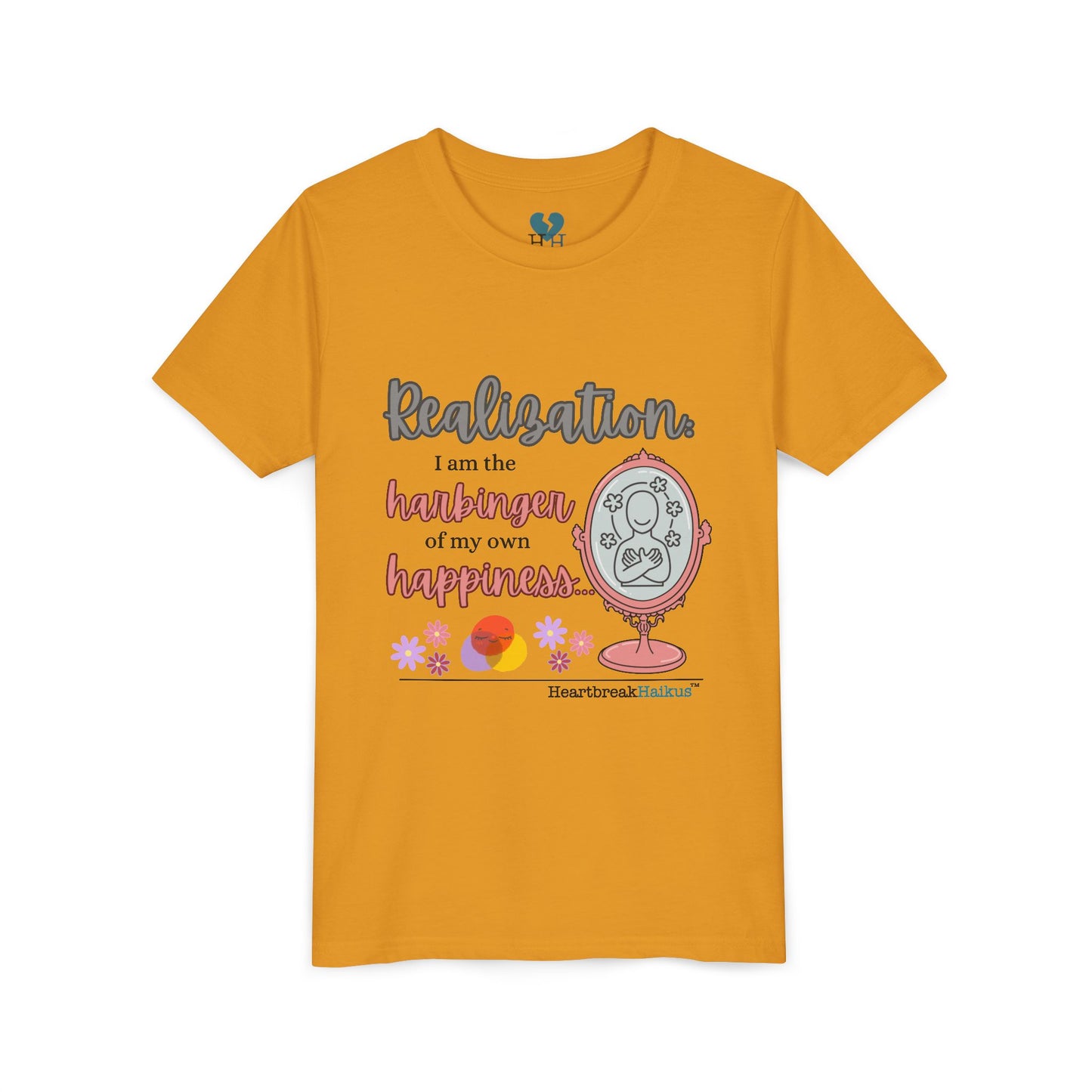 Harbinger of Happiness Haiku - Youth Medium-Weight Happiness Tee