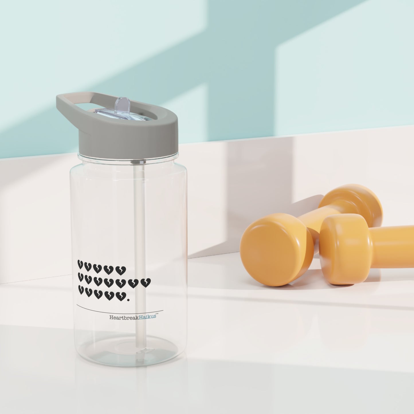 "...hieroglyph heartbreak haiku." Tritan Water Bottle