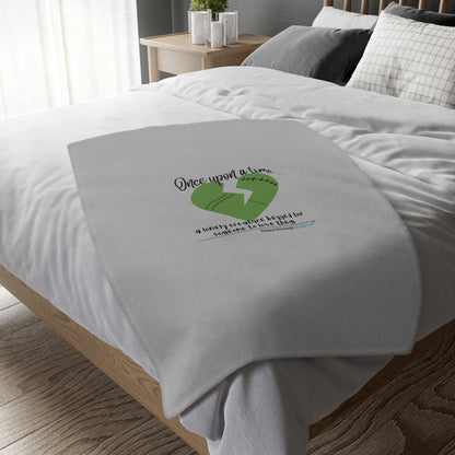 A Lonely Creature Begged Frankenstein Haiku - Plush Throw Blanket (in Stone Grey)