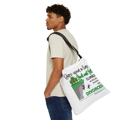 Jack and Jill Divorced Haiku. Adjustable Tote Bag (dual-sided design)