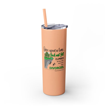 Jack and Jill Divorced Haiku - Skinny Venti Tumbler with Eco-Friendly, Reusable, Matching Straw, 20oz
