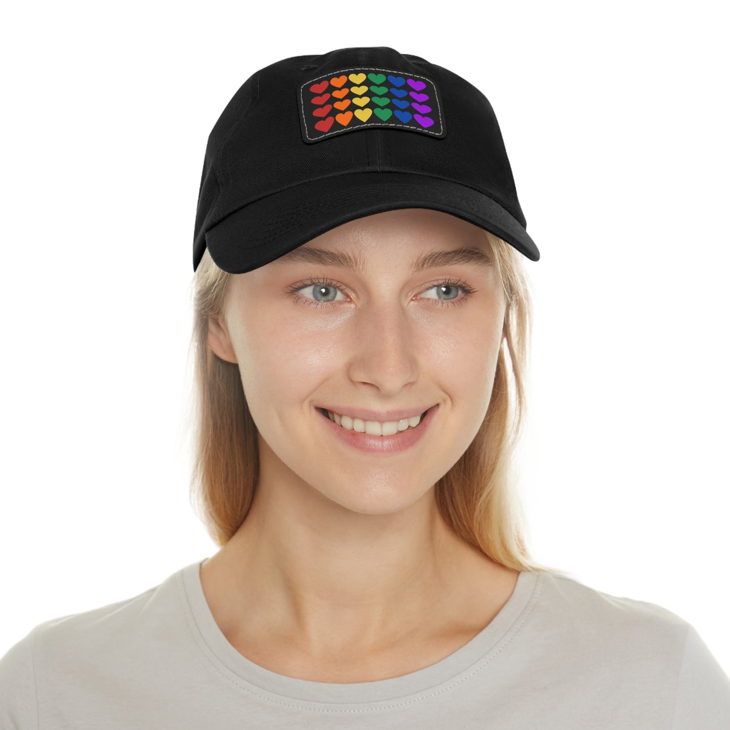 Rainbow Hearts - Adjustable Baseball Cap (4-Rows Design)
