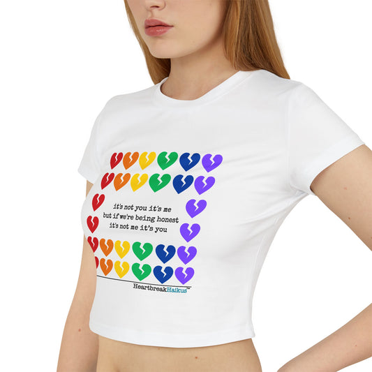 It's Not Me/You Haiku - Baby Tee (Rainbow Hearts Collection)