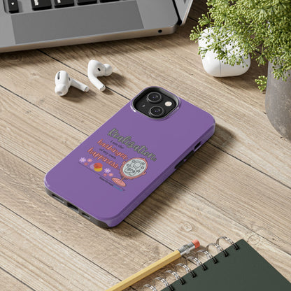 Harbinger of Happiness Tough Phone Cases (purple) available for iPhone 11-16 or Samsung Galaxy S21-S24