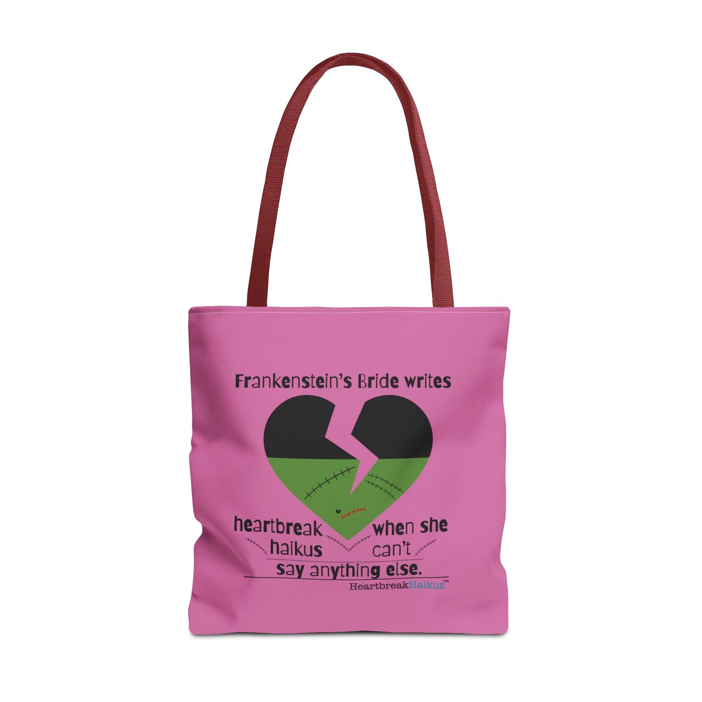 Frankenstein's Bride Writes Heartbreak Haikus - Tote Bag (Dual-sided print in Candy Pink)