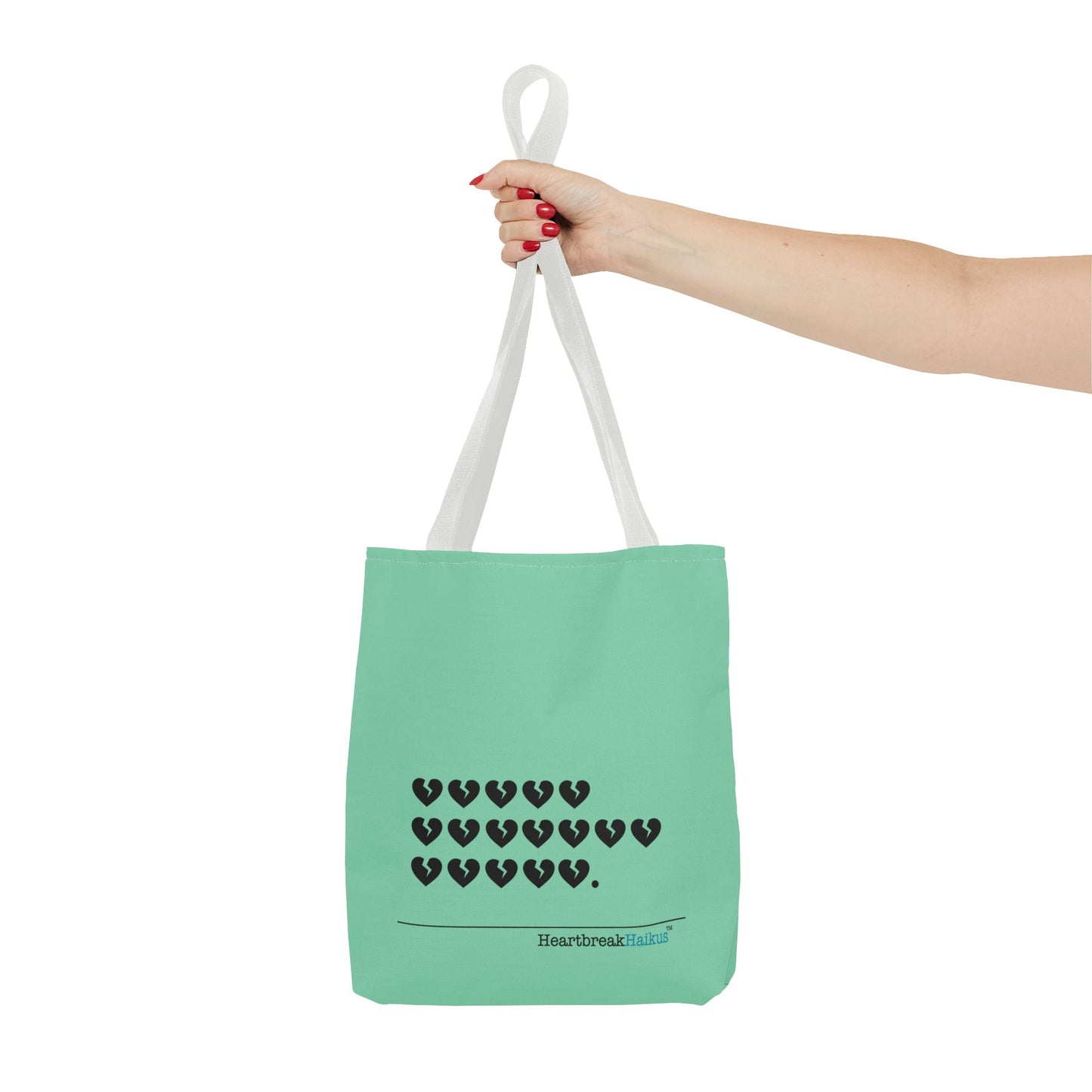 "Hieroglyph Heartbreak Haiku" Tote Bag (in Spearmint)